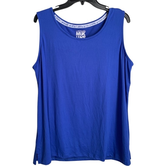 NWT Muk Luks Womens Cardigan w/ Match Tank Top Size Tall XL Sapphire Blue Hoodie - Picture 5 of 12